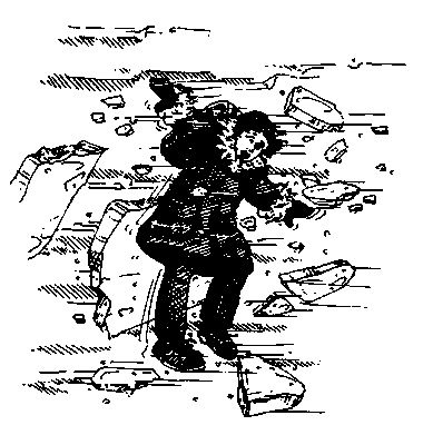 a hard fall through ice.