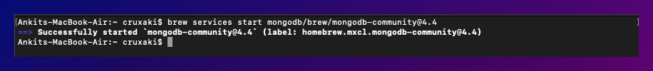 starting mongoDB services from mac terminal