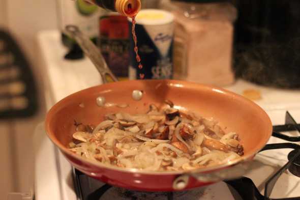 Adding the Red Wine Vinegar