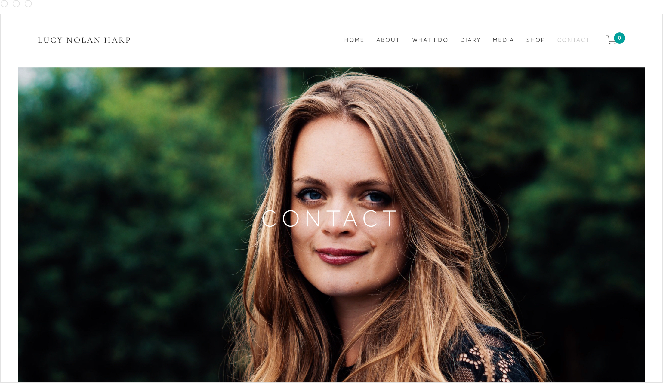 Website design by Jack Watkins for award-winning harpist, Lucy Nolan