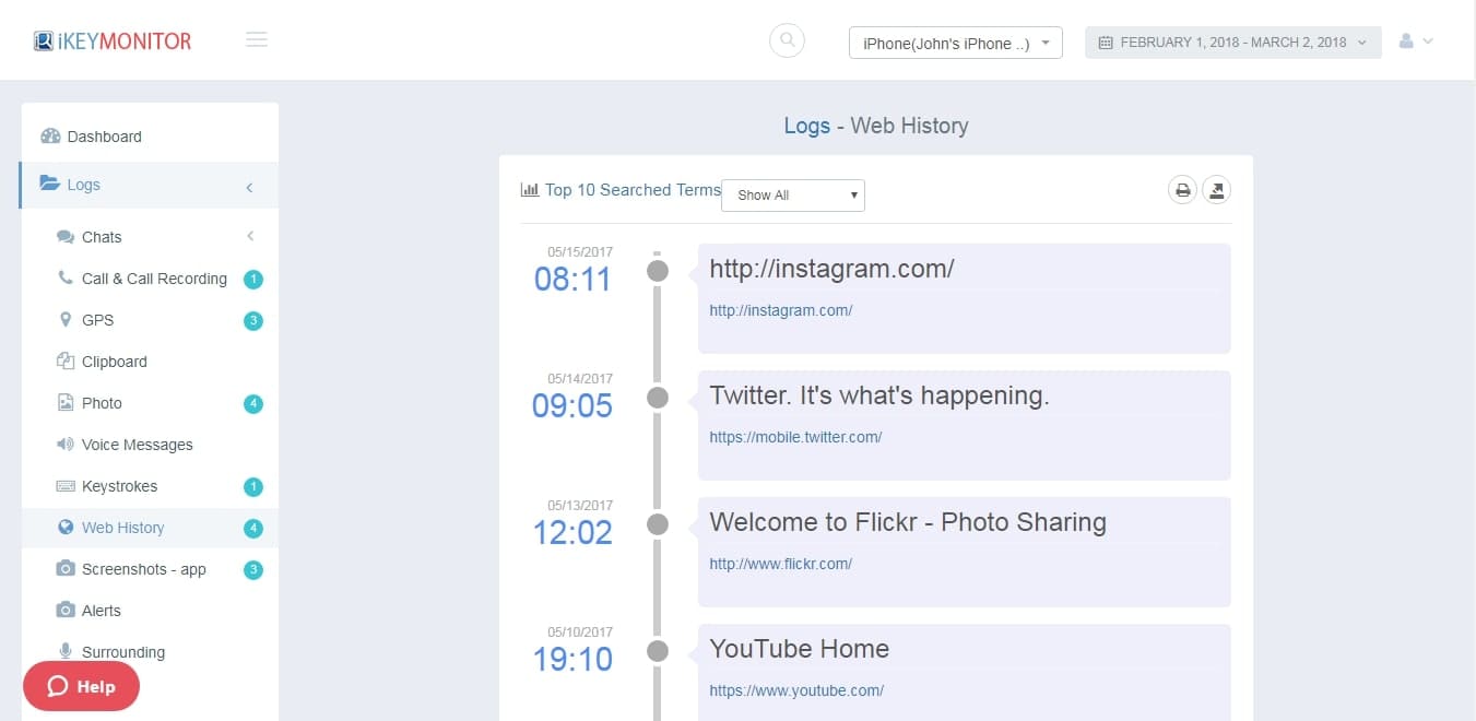 iKeyMonitor Demo How To Tracker iPhone & Android phones (tracking web browsing history)