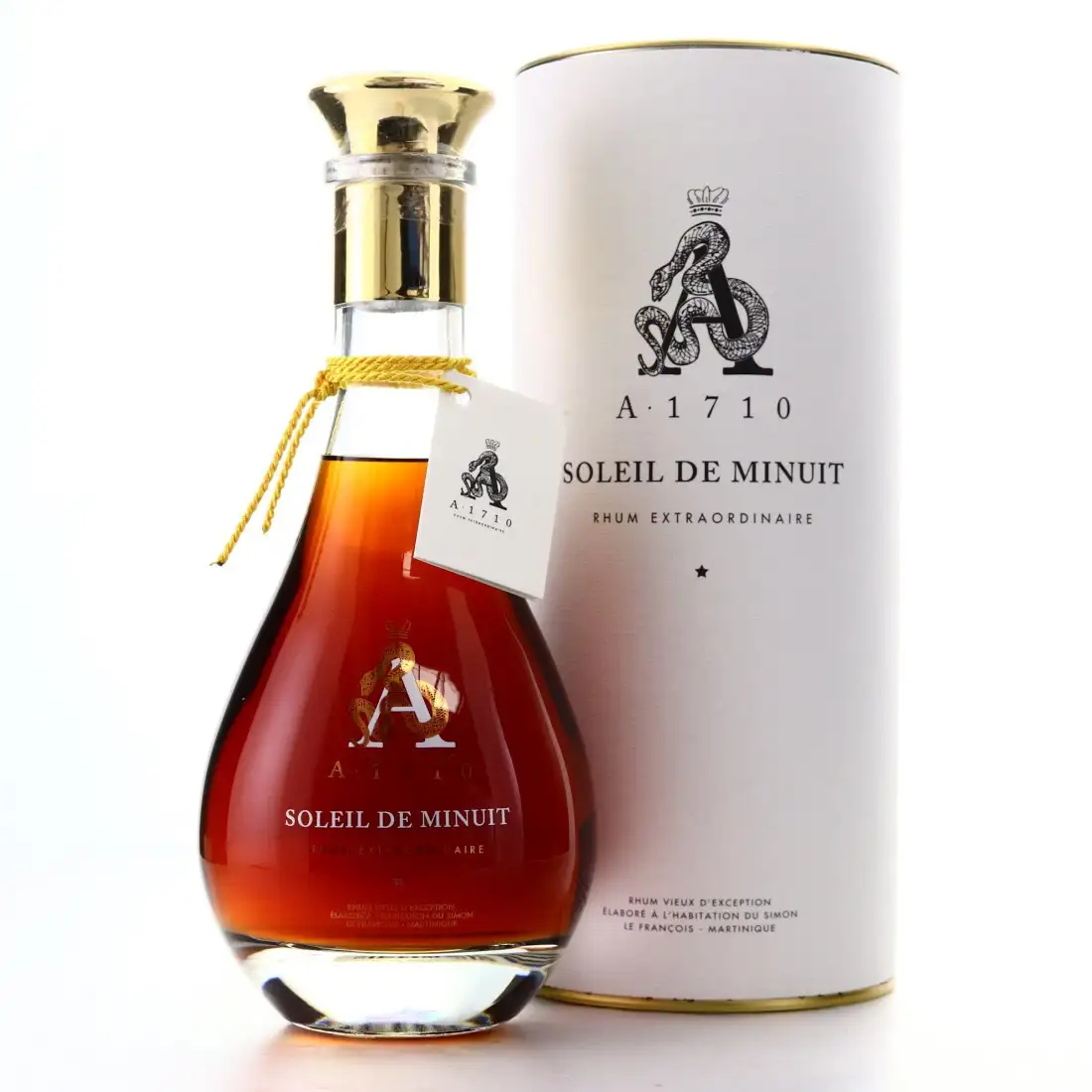 Image of the front of the bottle of the rum A1710 Soleil de Minuit Rhum Extraordinaire