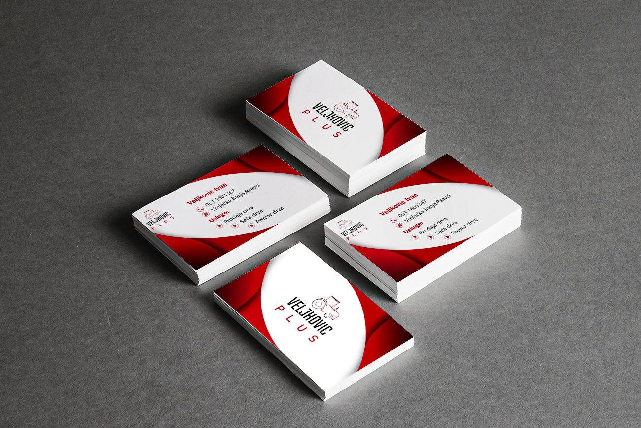 Business Card Design Veljkovic Plus Mockup