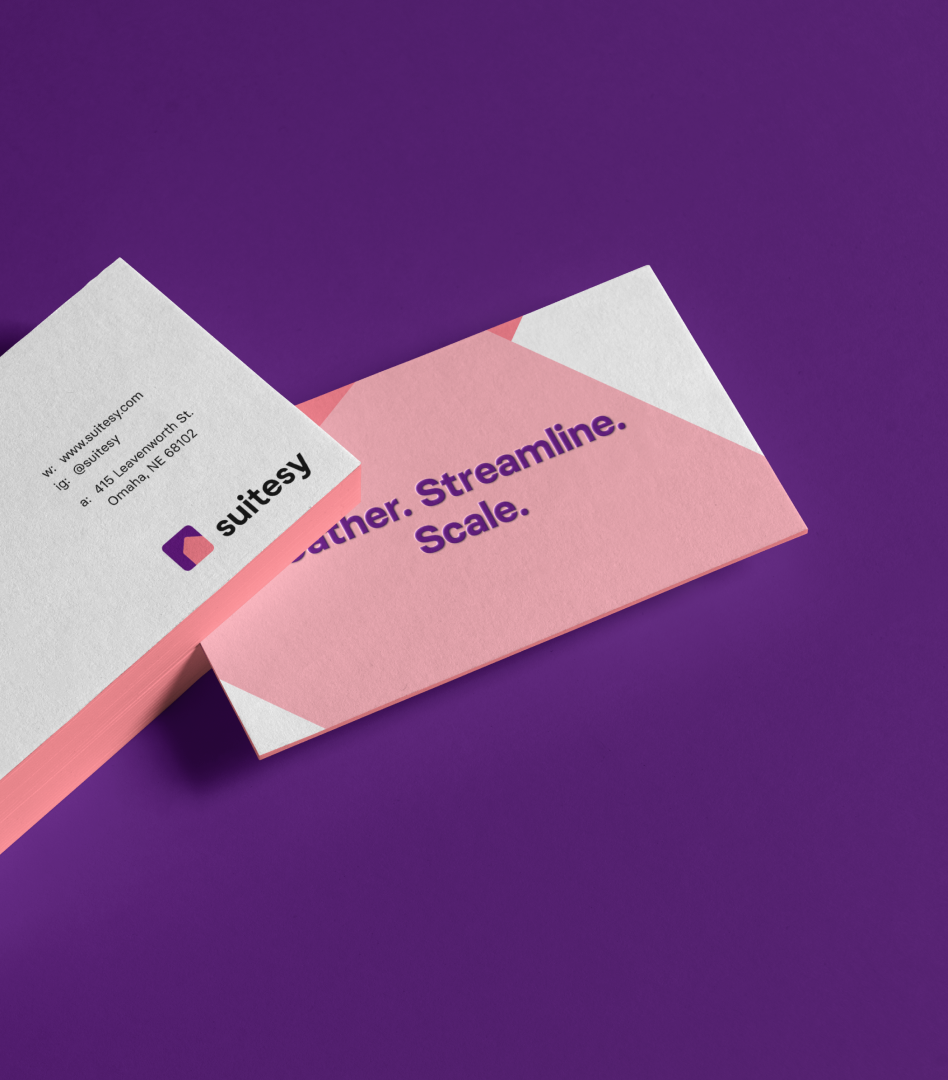 Business card for SaaS startup Suitesy