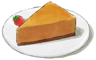 Illustration of a slice of Pumpkin Cheesecake