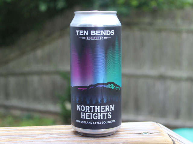 Northern Heights, a Double IPA brewed by Ten Bends Beer