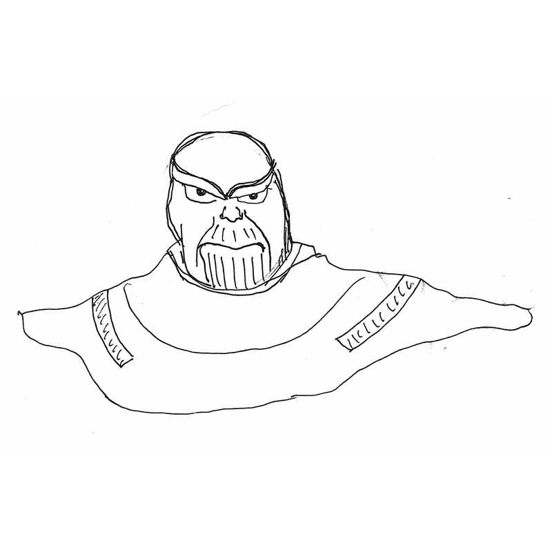 Sketch of Thanos from Marvel
