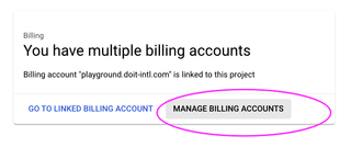 A screenshot showing you the location of the Manage Billing Accounts button