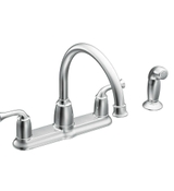image MOEN Banbury 2-Handle Mid-Arc Standard Kitchen Faucet with Side Sprayer in Chrome