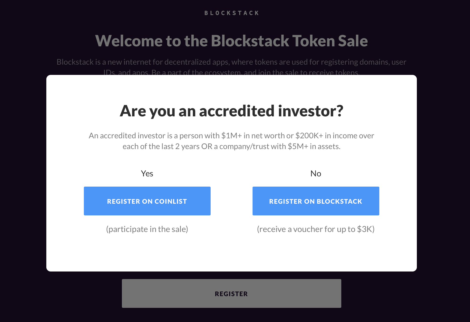 Two registration options