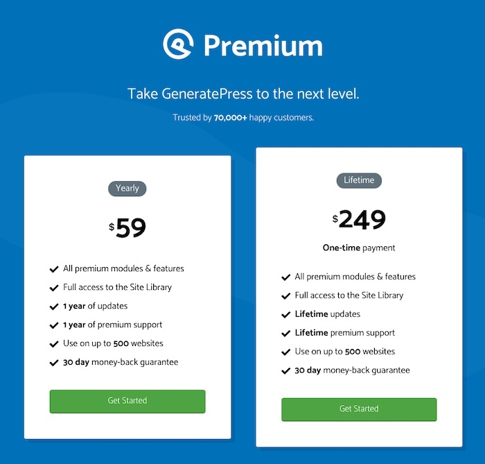 GeneratePress Premium is a highly recommended theme but might be too expensive for some start-ups.