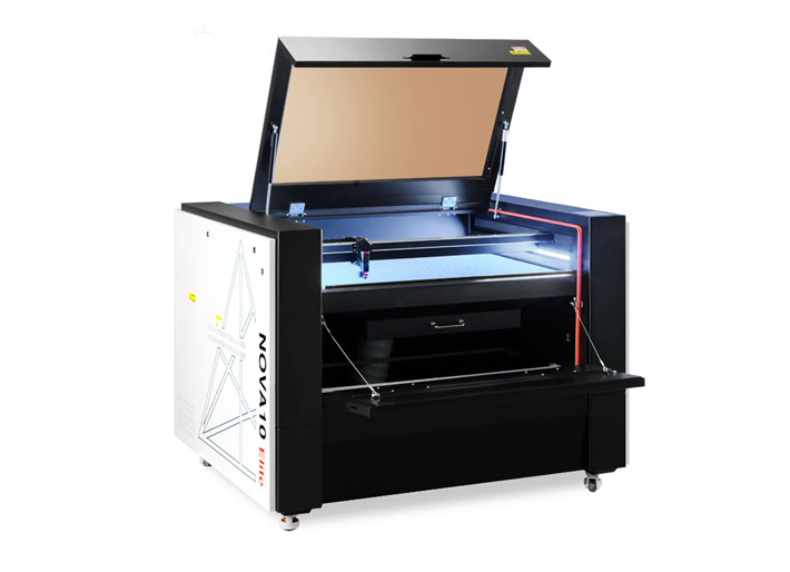 Aeon Nova 10 Laser Cutter & Engraving Machine, view from left side with open lid