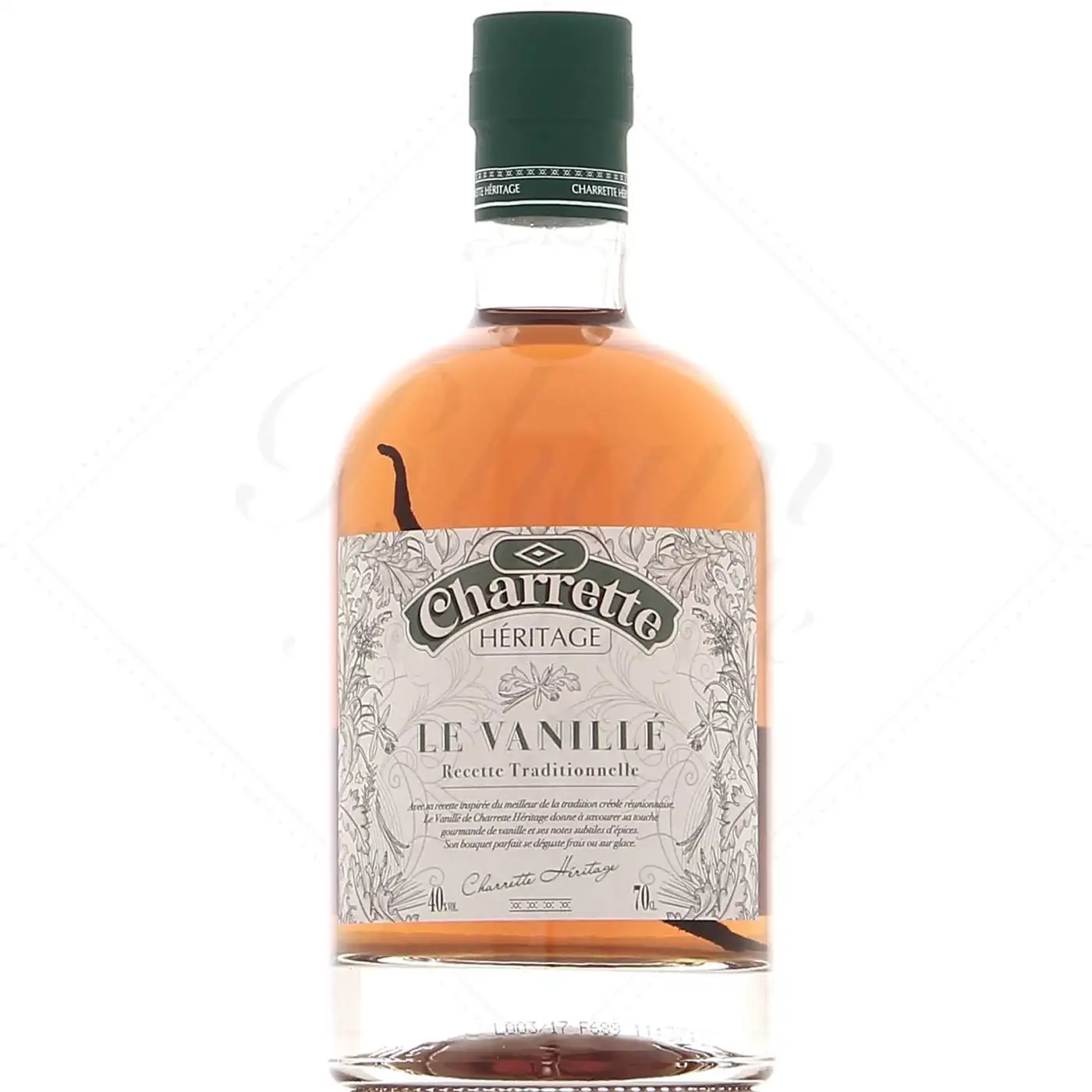 Image of the front of the bottle of the rum Héritage Le Vanillé