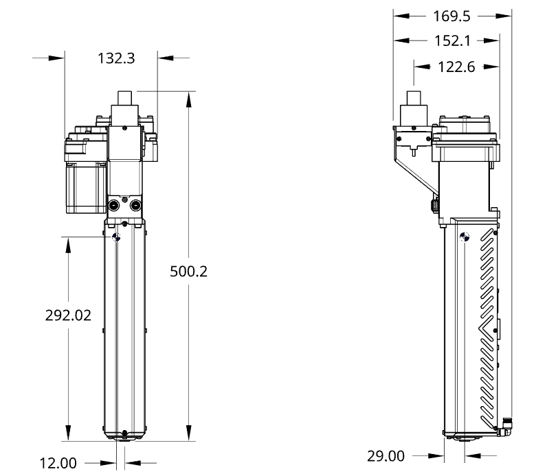 Pulsar™ Extruder Technical Drawing