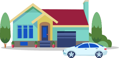 House and a car