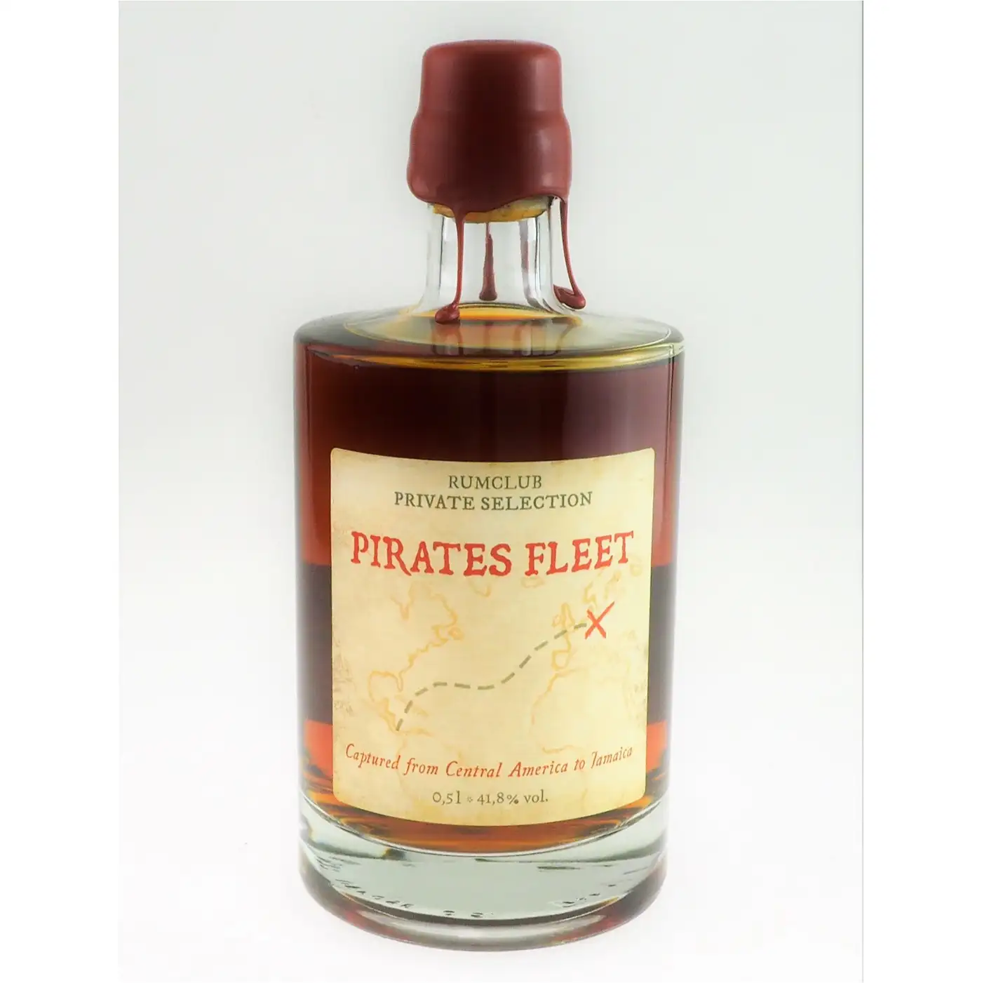 Image of the front of the bottle of the rum Rumclub Private Selection Pirates Fleet