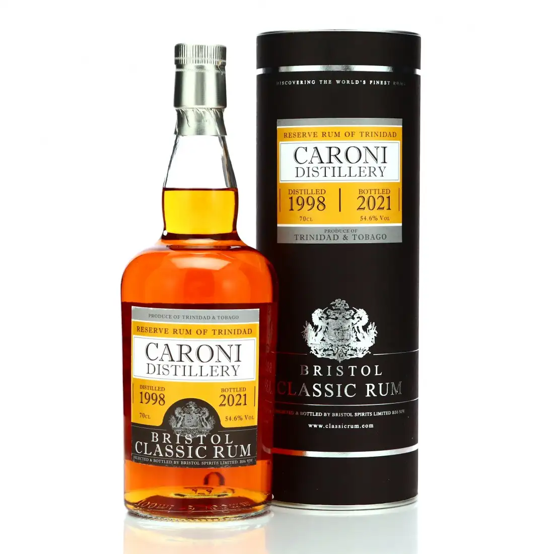 Image of the front of the bottle of the rum Caroni Distillery