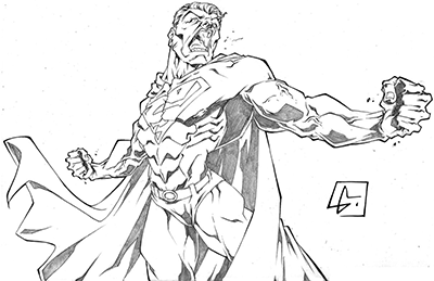 Superman Angry Sketch