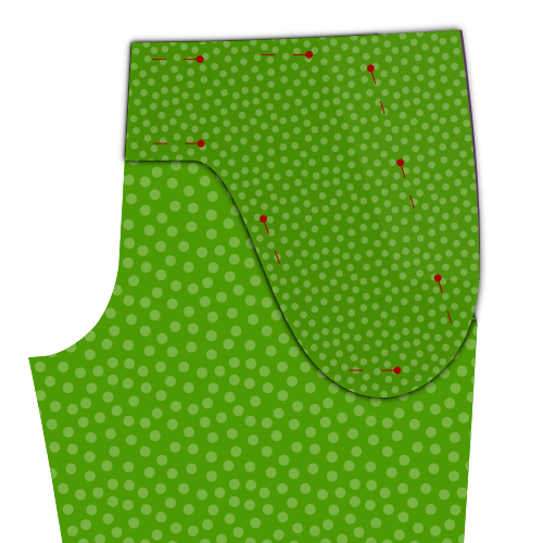 Pin the front pocket in place