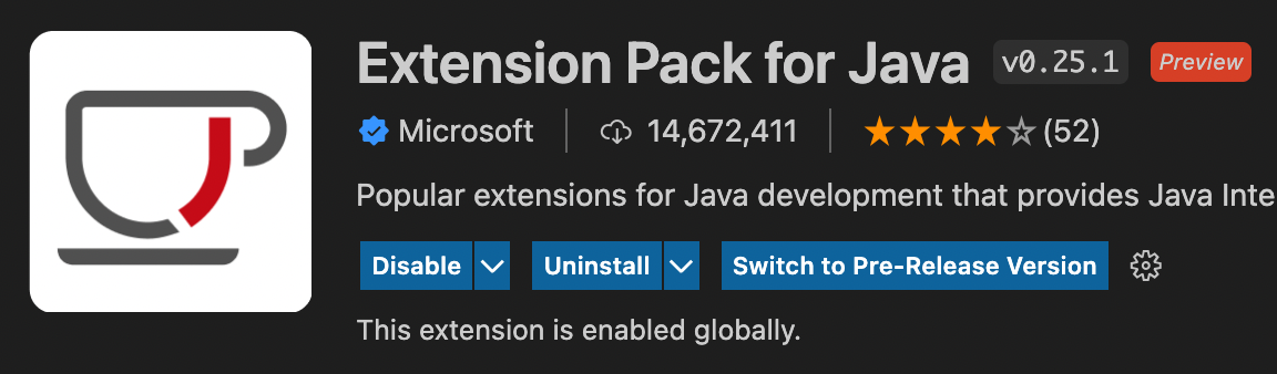 Extension pack for Java