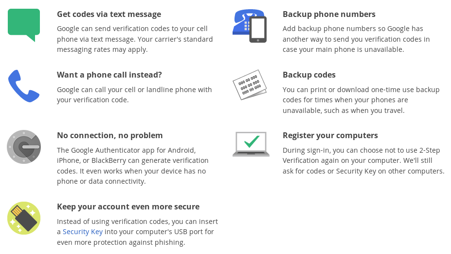 Google account - 2-step verification