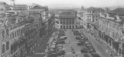 从渣打银行俯瞰莱佛士坊，1920年代