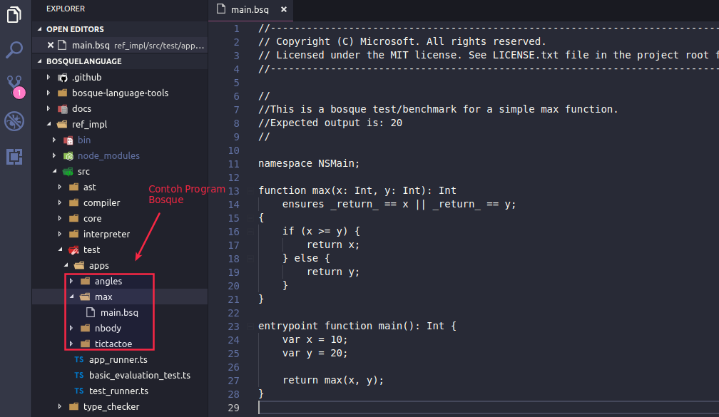 Contoh program bosque