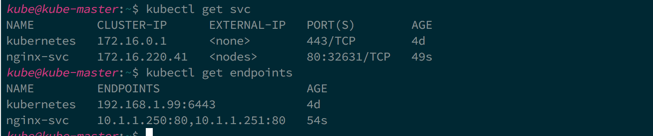 service and endpoints