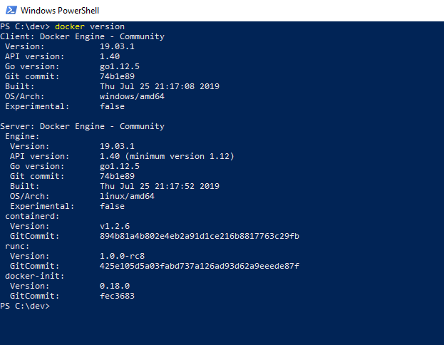Docker Version
