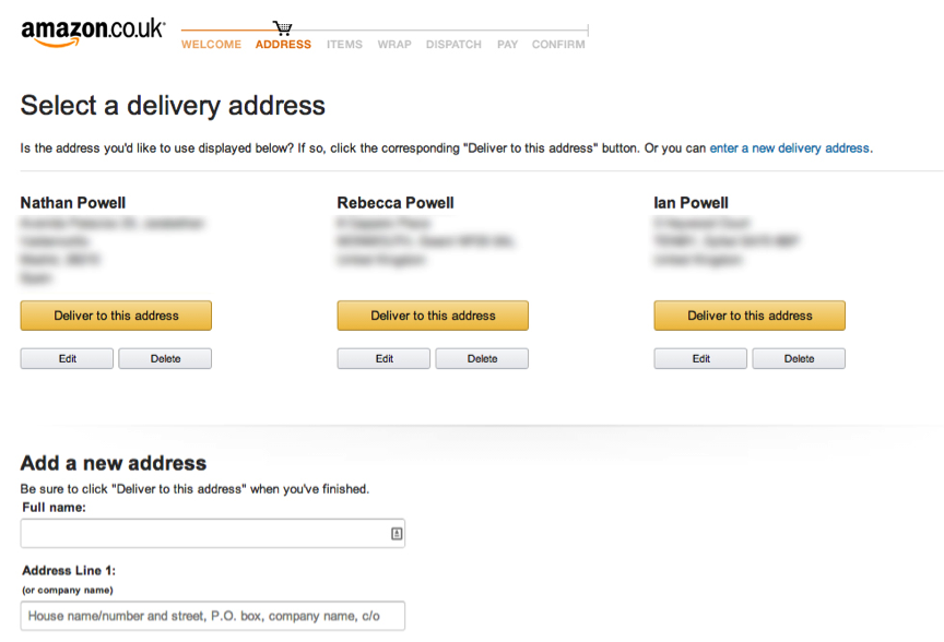 amazon delivery UX