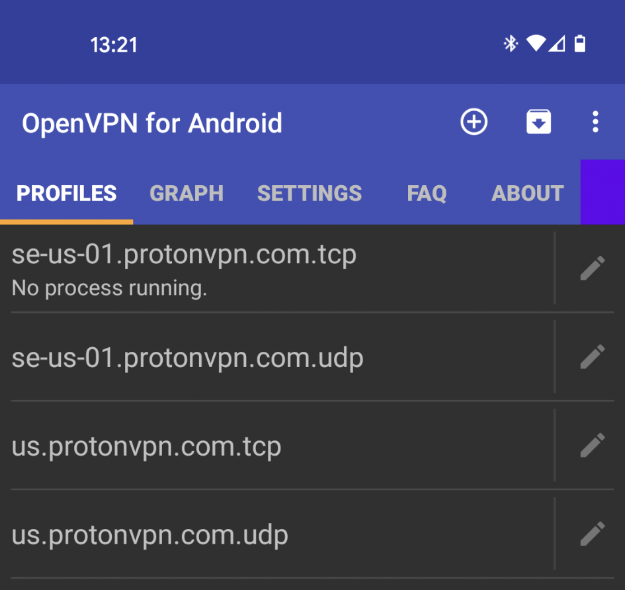 OpenVPN connection list