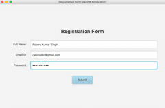 JavaFX layout registration form example