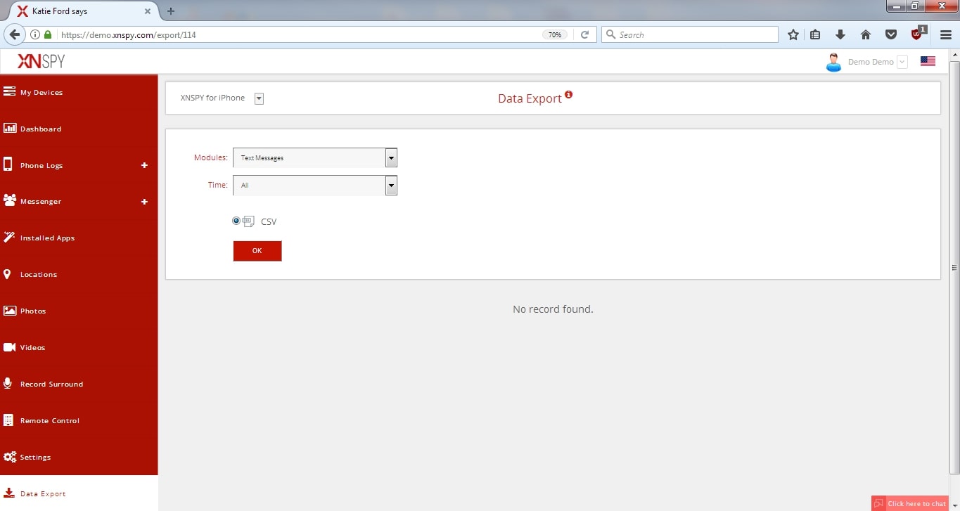 XNSPY spy software - with data exporter
