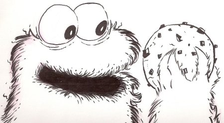Cookie Monster Cookie Sketch
