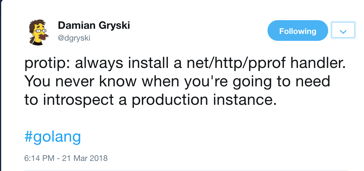 Always include pprof you never know when you&rsquo;re going to need