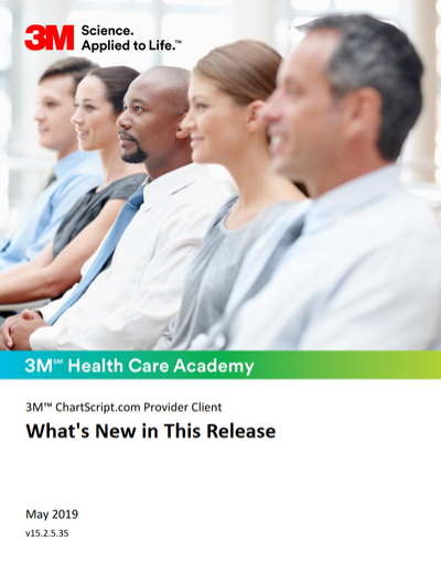 Provider Client What's New in this Release cover image of healthcare professionals.