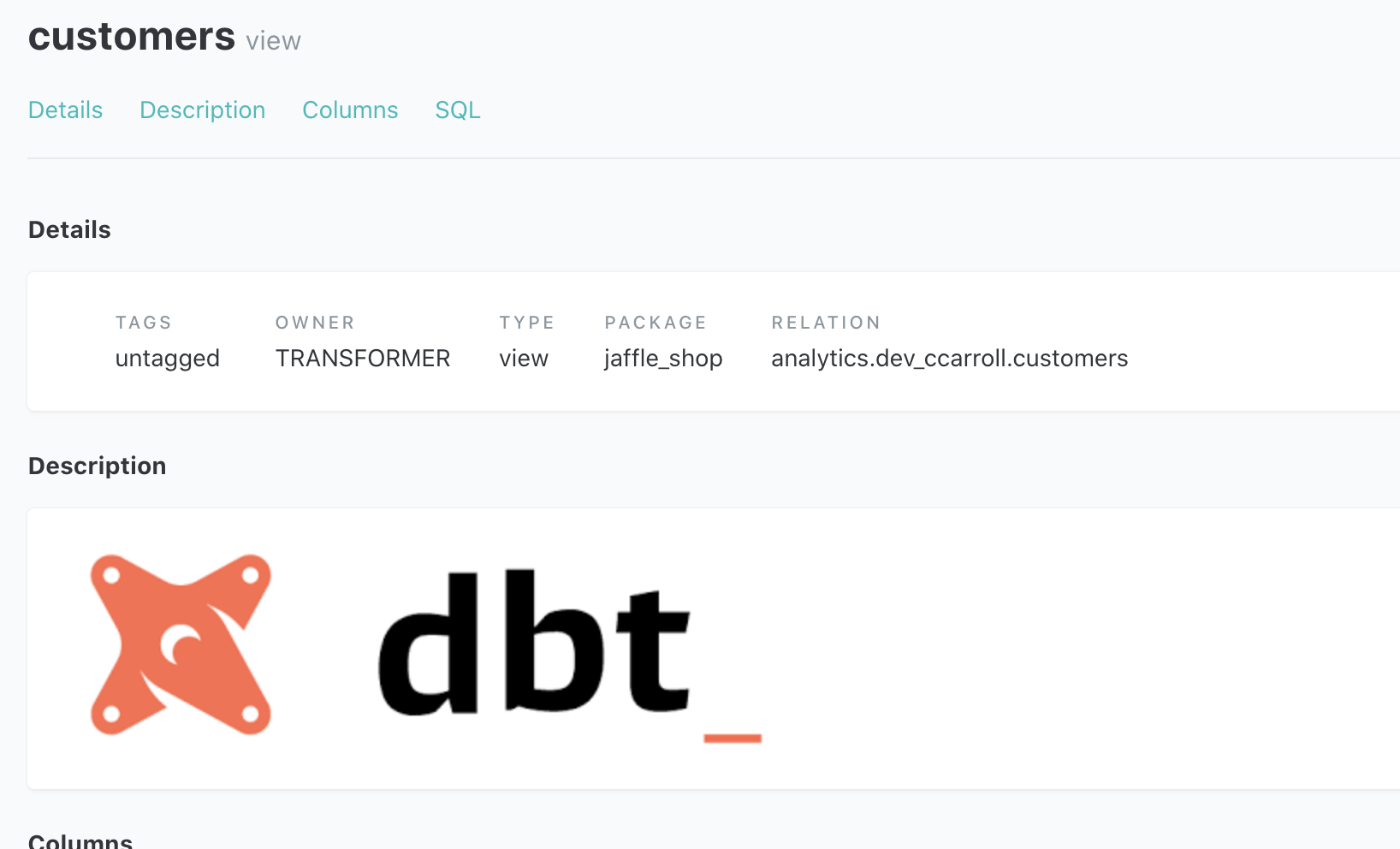 The image at assets/dbt-logo.png is rendered correctly