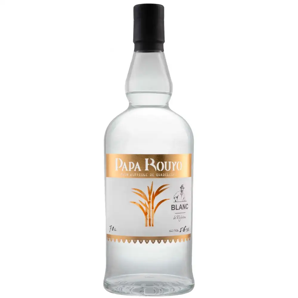 Image of the front of the bottle of the rum Papa Rouyo Le Rejeton Blanc