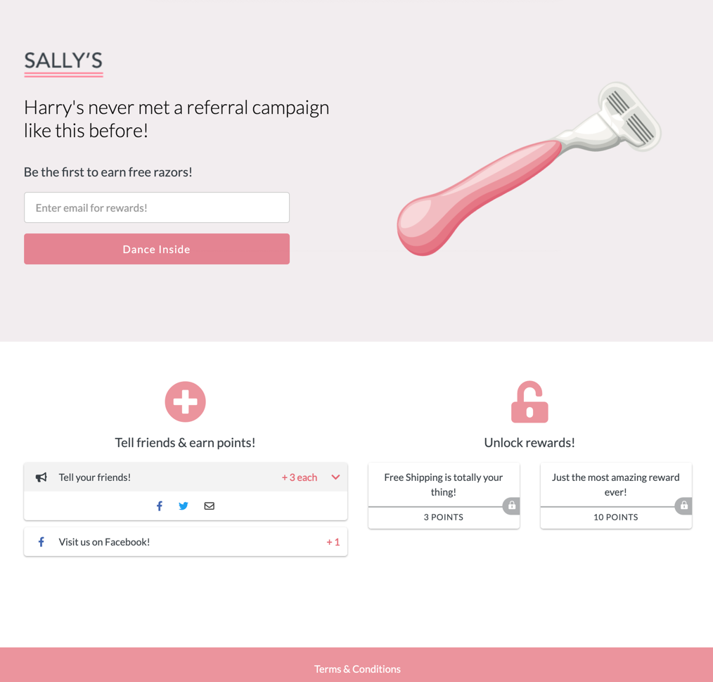 Contest Landing Page: Sally's Sign Up