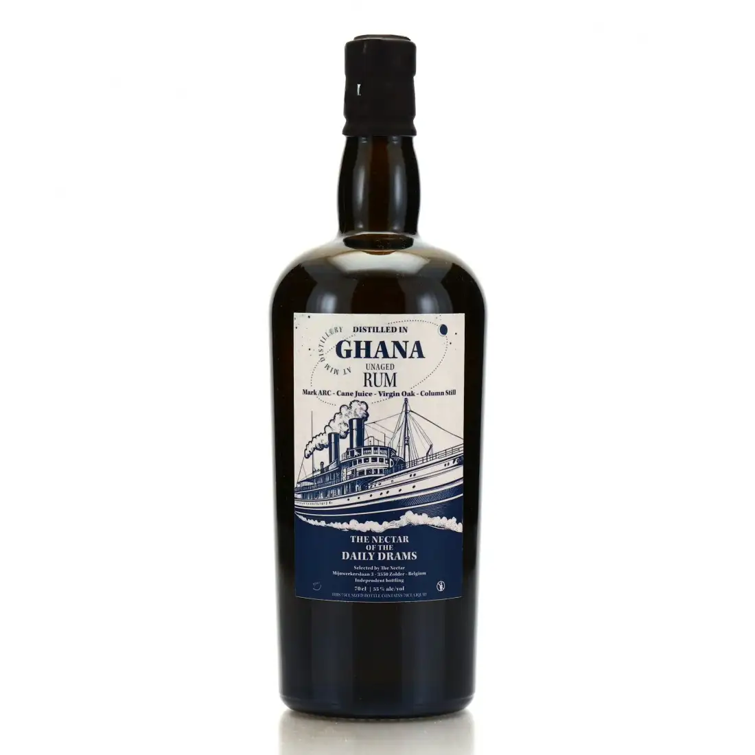 Image of the front of the bottle of the rum The Nectar Of The Daily Drams Ghana Unaged RUM ARC