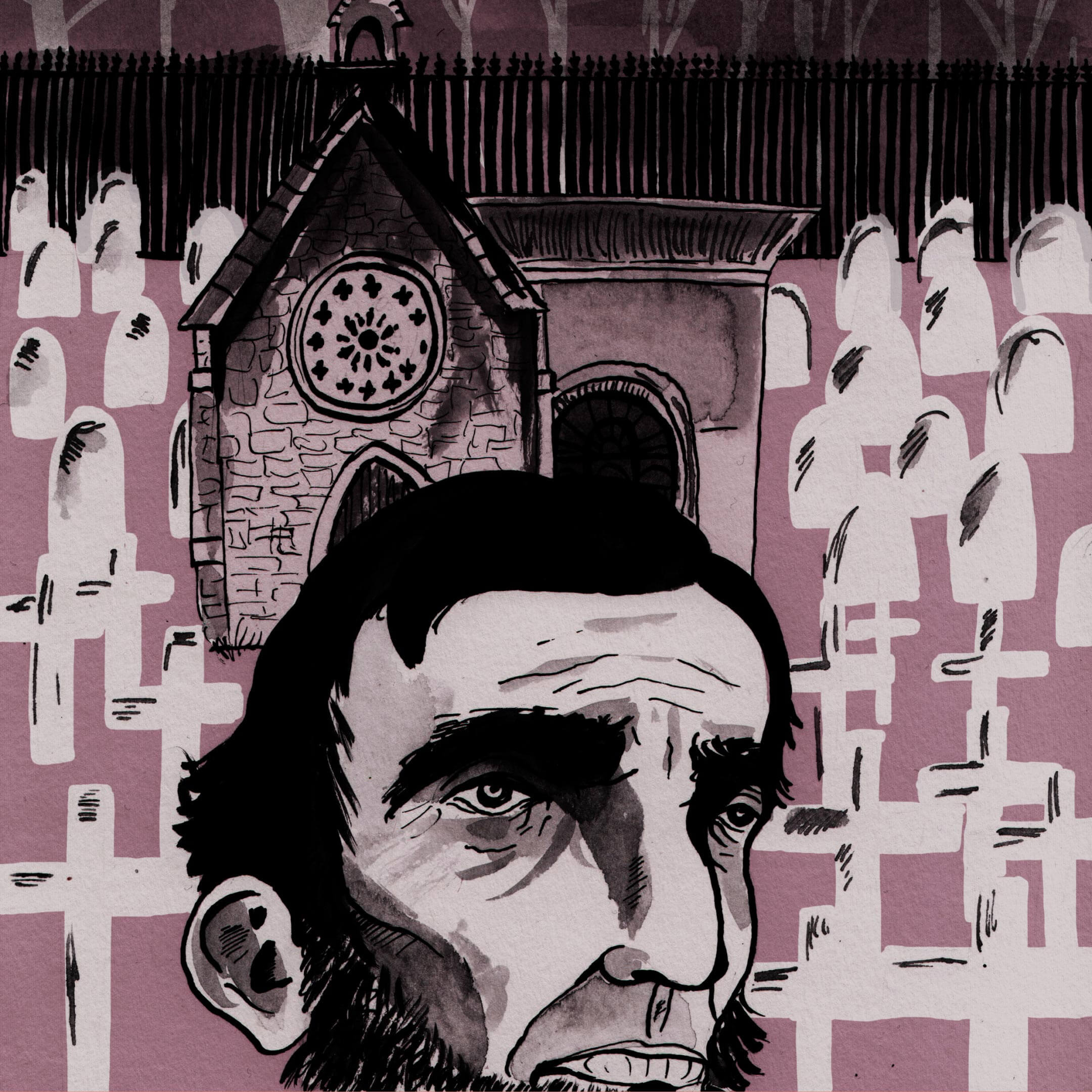 Иллюстрации Ella Strickland de Souza к роману Джорджа Сондерса «Линкольн в бардо». Источник: cargocollective.com