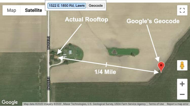 Google Geocoding Service's Accuracy Example