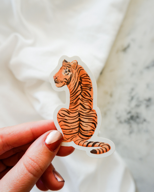 watercolor tiger sticker