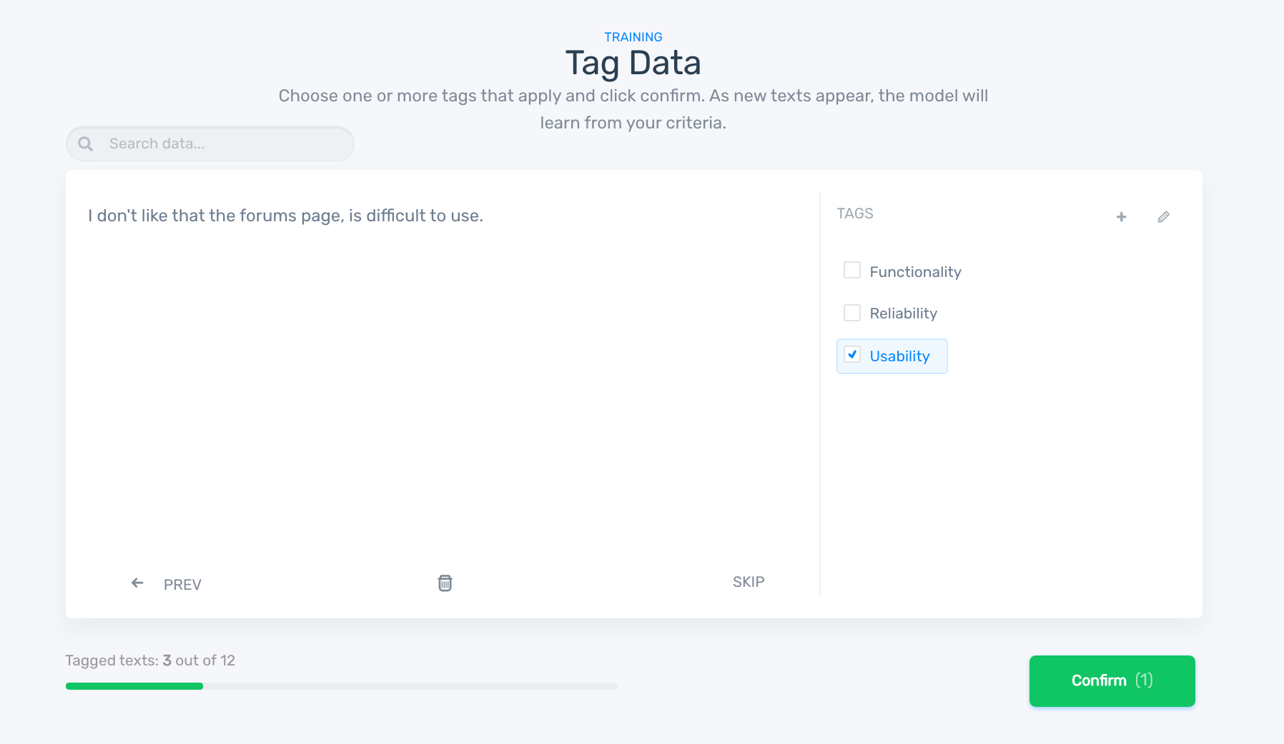 Tag data.