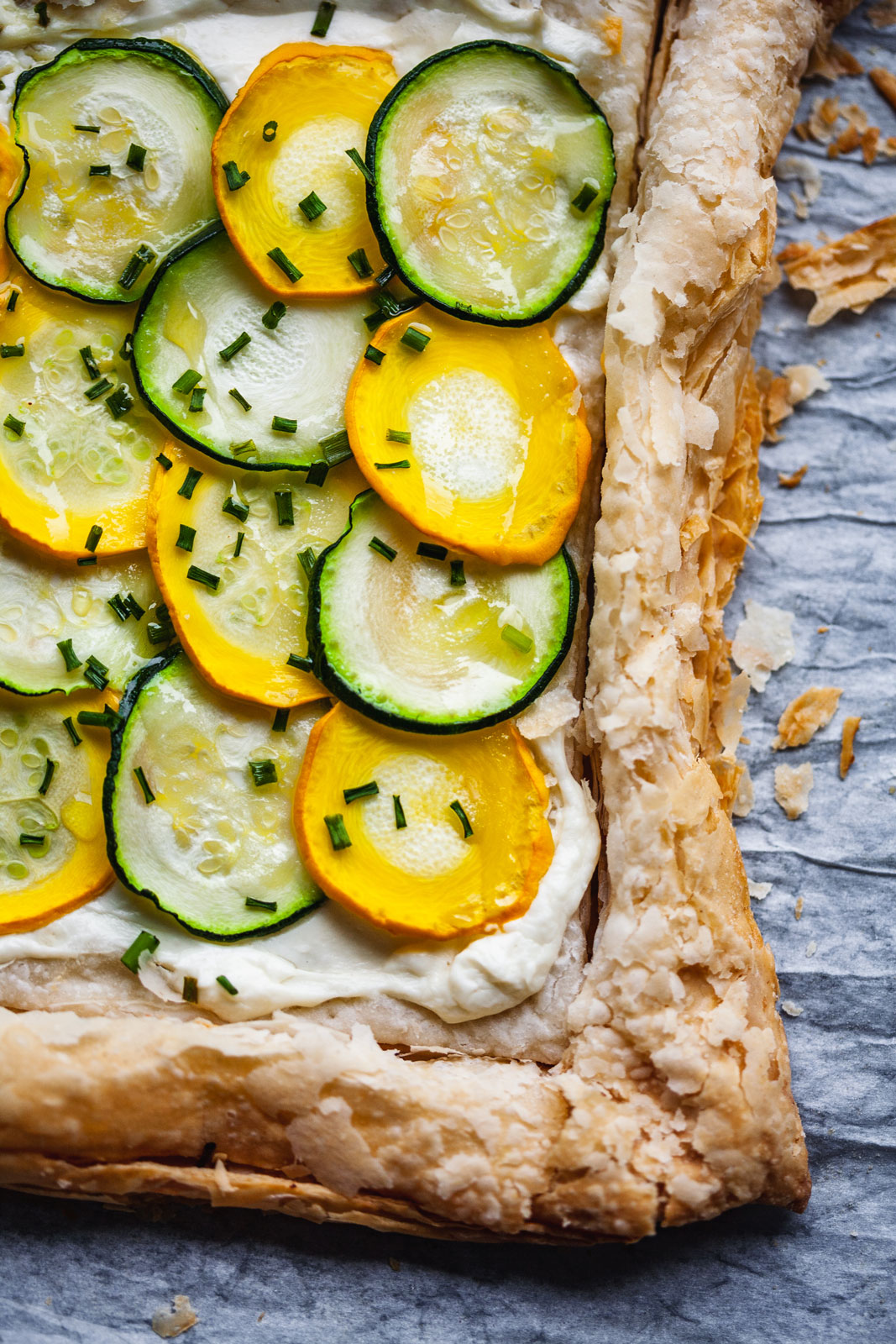 Zucchini Tart With Whipped Feta and Chives