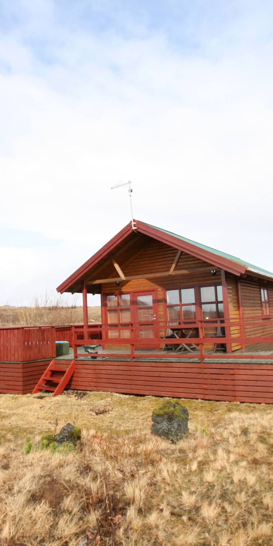 The holiday home is situated in the middle of the southern Icelandic landscape of Þjórsárdalur