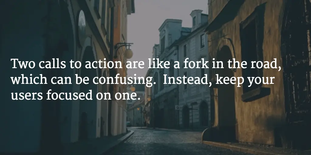focus-on-one-call-to-action