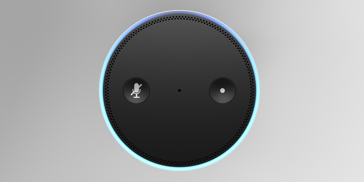 An Amazon Echo Dot device An Amazon Echo Dot smart speaker