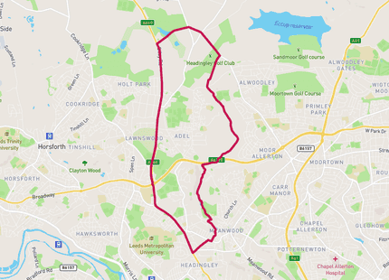 Meanwood Valley Trail Run run route map card image