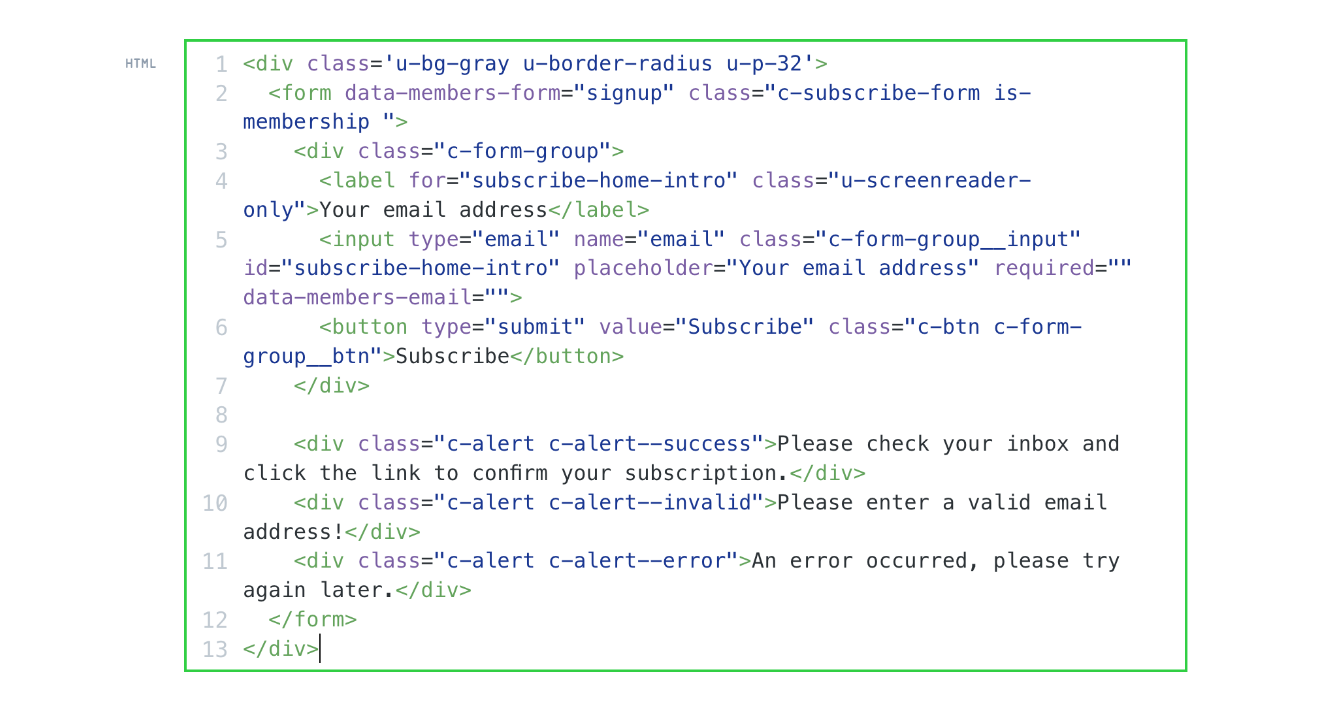Subscribe Form Embed